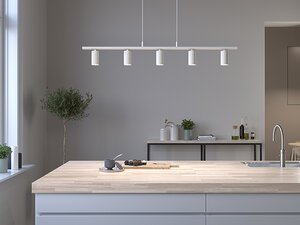 Belid Leuchten Hängeleuchte, Pendelleuchten & Hängelampen von Belid Leuchten Lucy linear pendant 5 flat white GU10 1888036