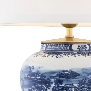 Moderne Tischleuchten, Tischlampen & Schreibtischleuchten fürs Wohnzimmer von Eichholtz Tischleuchte CHINESE BLUE 112085