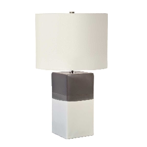 Elstead von Elstead Alba 1 leichte Tischleuchte - Creme mit hellgrauem Schirm ALBA-TL-CREAM