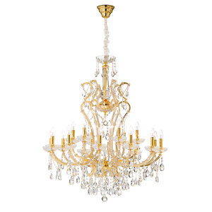 KOLARZ-Austrolux Leuchten Hängeleuchte, Pendelleuchten & Hängelampen von KOLARZ-Austrolux Leuchten Luster VERSAILLES, KOLARZ Pure, Gold 24K D 98 cm, Höhe 173 cm, min. Höhe 138 cm, max. Höhe 113 cm, 12+6 flg., E14, 40 W 0414.812+6.3.SpT