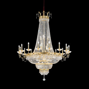 KOLARZ-Austrolux Leuchten Hängeleuchte, Pendelleuchten & Hängelampen von KOLARZ-Austrolux Leuchten Luster EMPIRE, KOLARZ Pure, Gold 24K D 150 cm, min. Höhe 190 cm, max. Höhe 210 cm, 16+32 flg., E27+E14, 0418.816+32.3.SpT