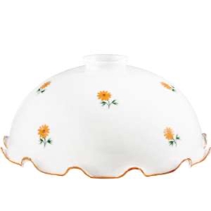 Schirme, Gläser & Stoffschirme von KOLARZ-Austrolux Leuchten Ersatzglas der Serie Nonna Kuppel orange mit Rüschen Durchmesser 36 cm 731.G95