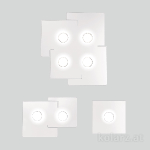 Moderne von KOLARZ Leuchten Square Decken- und Wandleuchte 2 flammig A1337.12.1.W