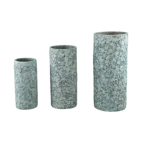 Darrel Blue round cement pot rough finish high S der Firma PTMD