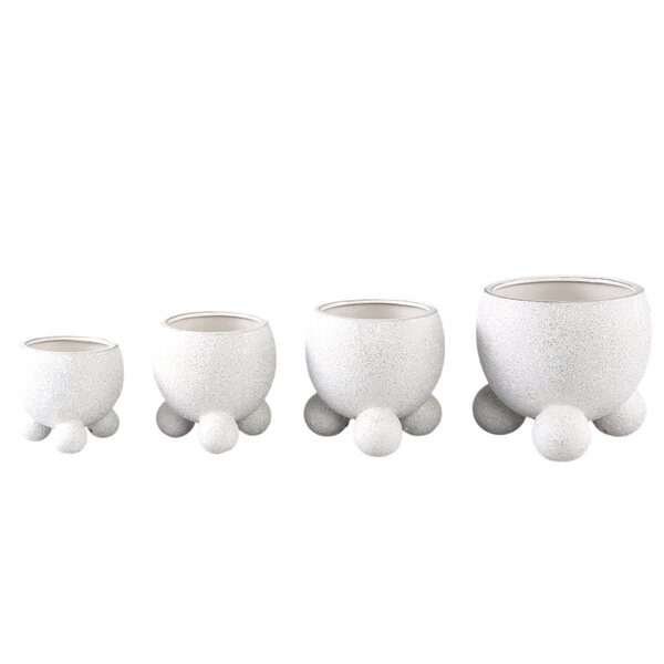Malinda Cream ceramic pot round shaped round leg S der Firma PTMD