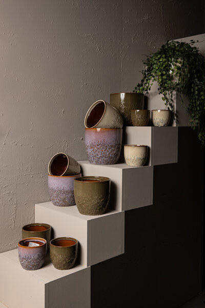 Harper Green ceramic pot bombey round S der Firma PTMD