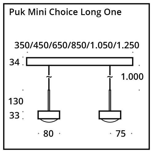 Puk Mini Choice Long One - G9 socket / matt chrome / 1250 der Firma Top Light Leuchten