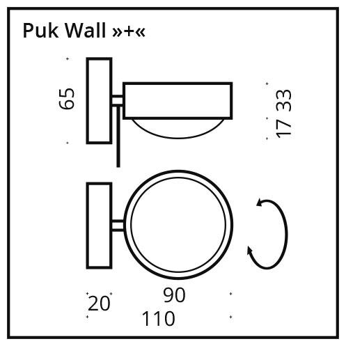 Puk Mini Wall Plus - LED / black matt / chrome der Firma Top Light Leuchten