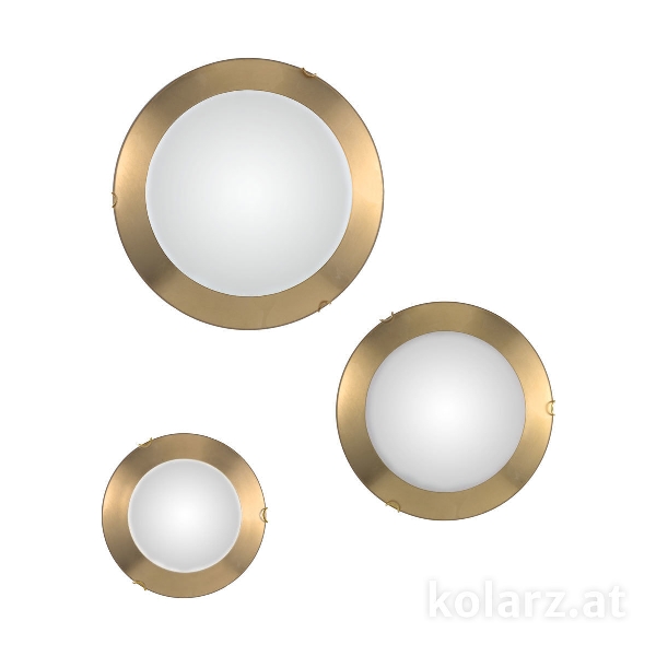 Ceiling light MOON, Gold 24K, gold leaf D 40 cm, height 9 cm, 2-light, E27, 60 W der Firma KOLARZ-Austrolux Leuchten