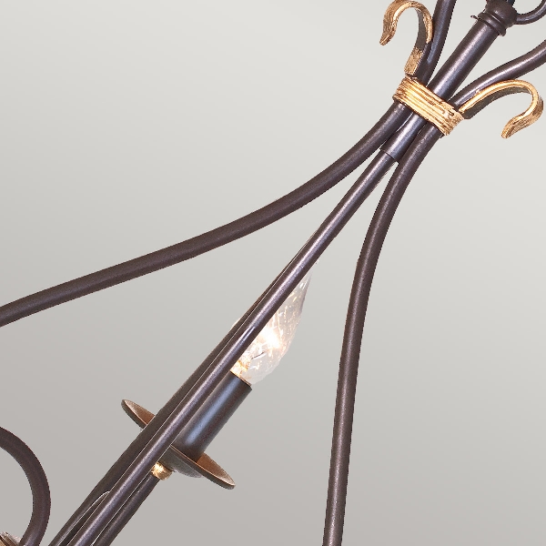 Windermere 3 Licht Kronleuchter - Rost/Gold der Firma Elstead