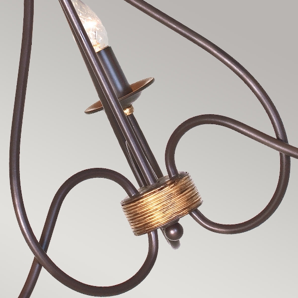 Windermere 3 Licht Kronleuchter - Rost/Gold der Firma Elstead