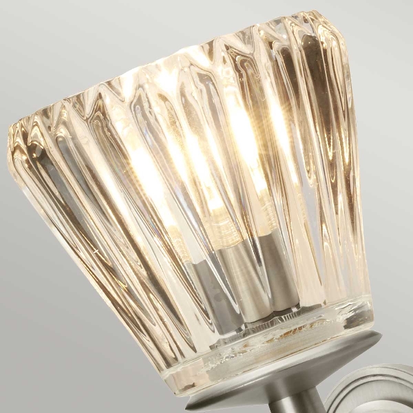 Agatha 2 Licht Wandleuchte - Gebürstetes Nickel der Firma Elstead
