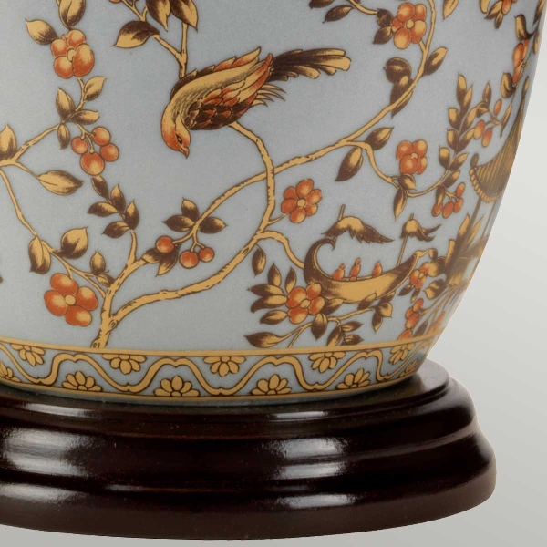 Gold Birds 1 Light Tischlampe - Hellblau und Gold der Firma Elstead