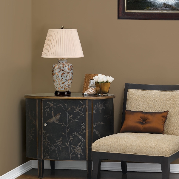 Gold Birds 1 Light Tischlampe - Hellblau und Gold der Firma Elstead
