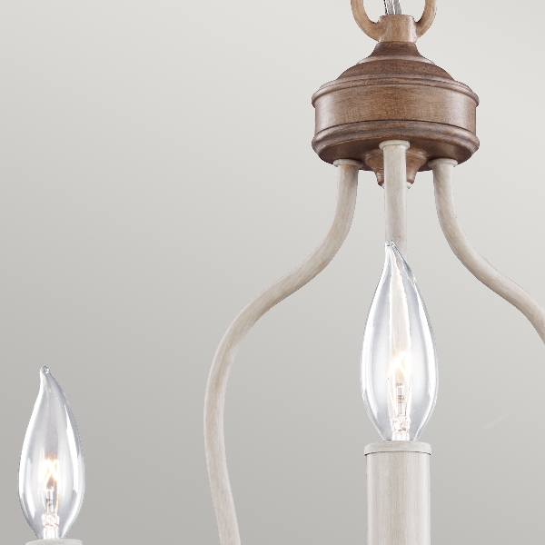 Hartsville 3 Licht Kronleuchter - Chalk Washed/Beachwood der Firma Elstead