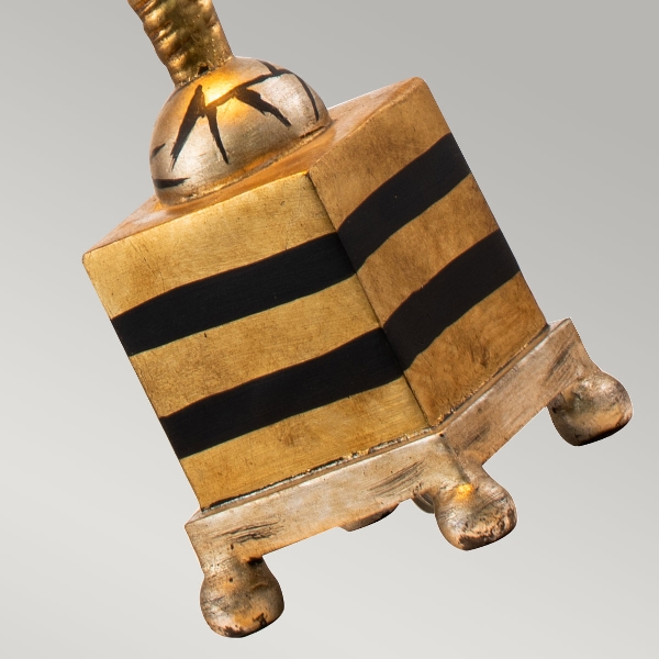 Noma Luxe Table Lamp - Gold, Schwarz und Blattsilber mit glasiertem Blattgold-Schirm der Firma Elstead