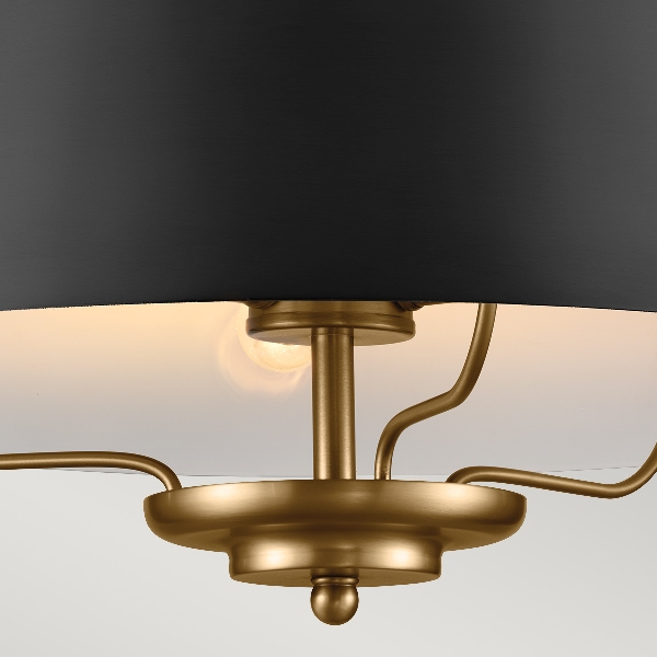 Luella 3lt Duo-Mount Pendant - Black & Brass der Firma Elstead
