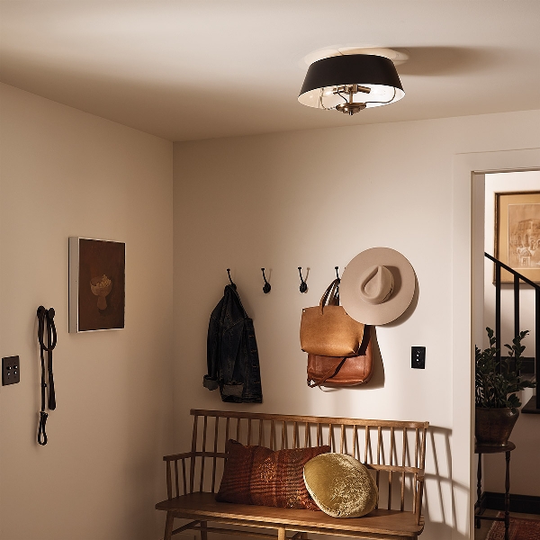 Luella 3lt Duo-Mount Pendant - Black & Brass der Firma Elstead