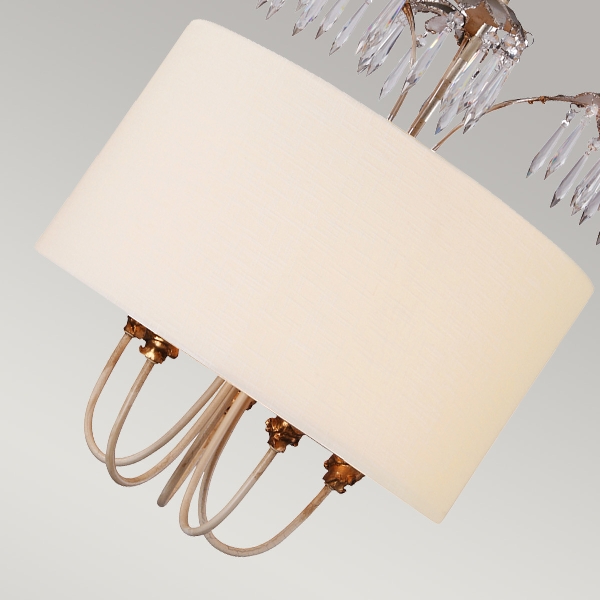 Antoinette 5 Light Pendant - Cream Patina, Gold & Silver Leaf der Firma Elstead