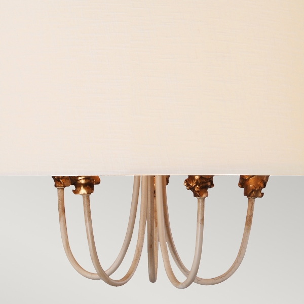 Antoinette 5 Light Pendant - Cream Patina, Gold & Silver Leaf der Firma Elstead