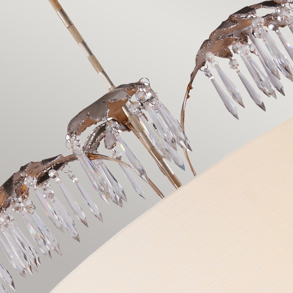Antoinette 5 Light Pendant - Cream Patina, Gold & Silver Leaf der Firma Elstead