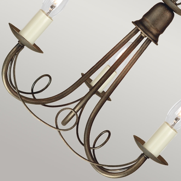 Minster 3 Light Chandelier - Black/ Gold Patina der Firma Elstead