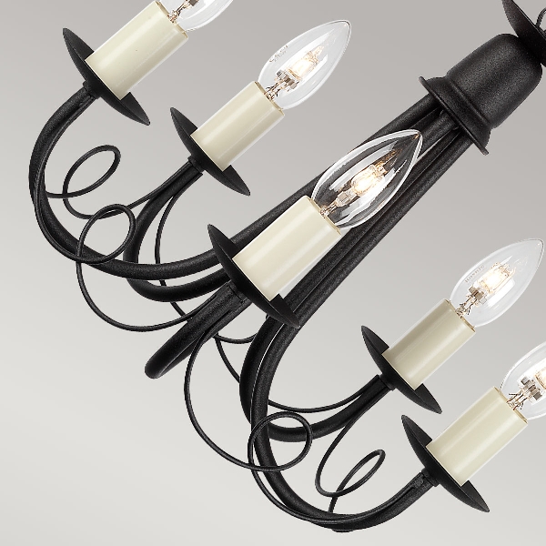 Minster 5 Light Chandelier - Black der Firma Elstead