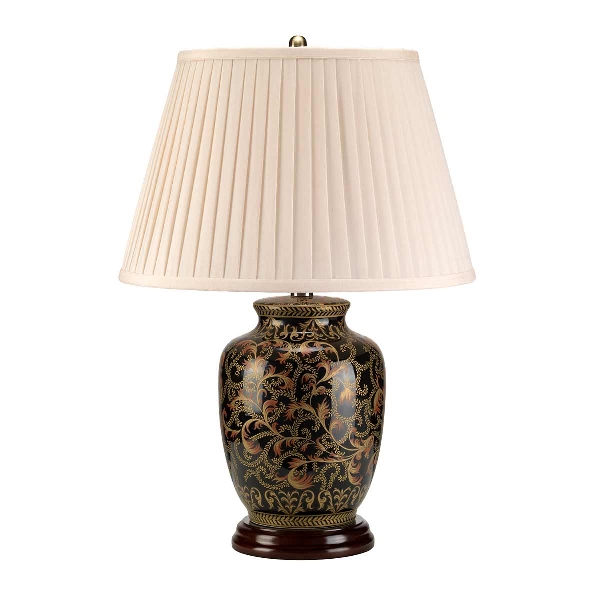 Morris 1 Light Small Table Lamp - Gold and Black with Cream Shade der Firma Elstead