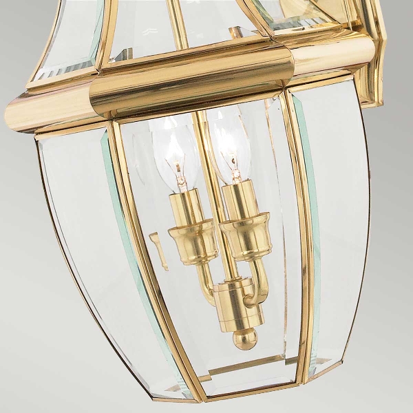 Newbury 2 Light Large Wall Lantern - Lacquered Polished Brass der Firma Elstead