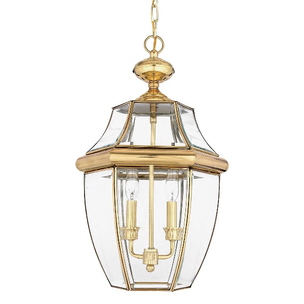 Newbury 2 Light Large Chain Lantern - Lacquered Polished Brass der Firma Elstead