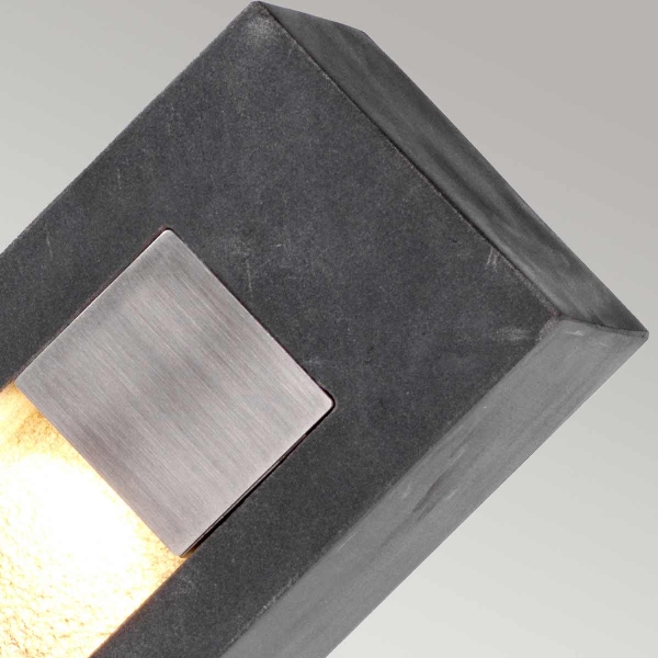 Parkstone Large LED Poller - Basaltstein mit Edelstahl der Firma Elstead