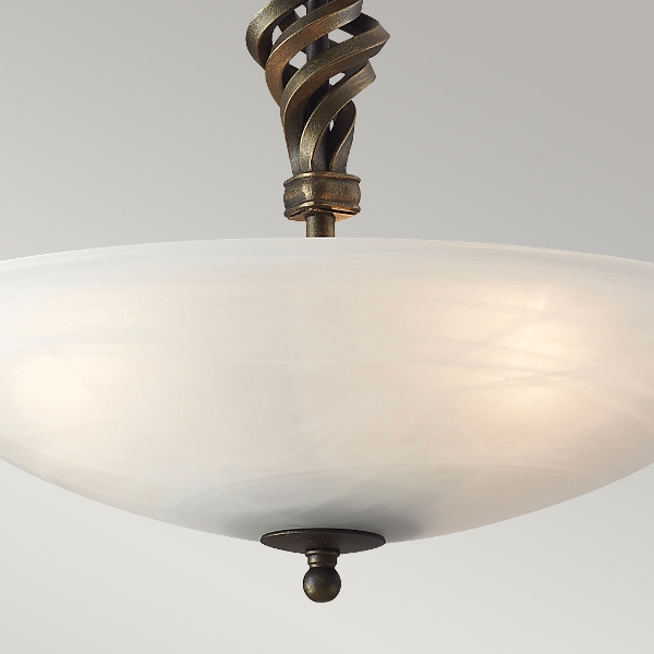 Pembroke 3 Light Semi-Flush - Schwarz/Gold der Firma Elstead