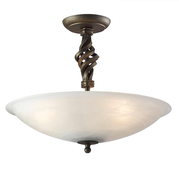 Pembroke 3 Light Semi-Flush - Schwarz/Gold der Firma Elstead