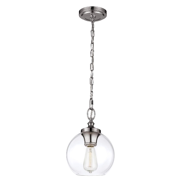Elstead Tabby 1 leichte Mini-Hängeleuchte - Nickel poliert FE-TABBY-P-S
