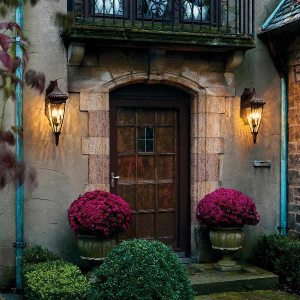 Venezianischer Regen 3 Licht große Wandlaterne - Gebürstete Bronze der Firma Elstead