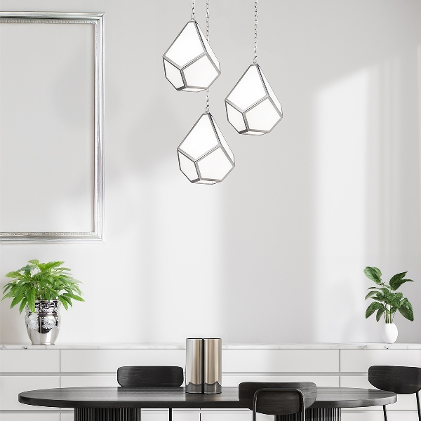 Diamond 1 Light Medium Pendelleuchte - Nickel poliert der Firma Elstead