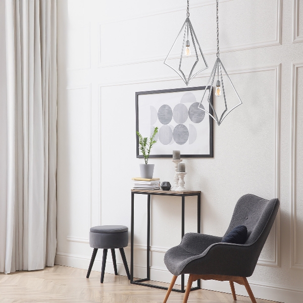 Nico 1 Light Large Pendelleuchte - Chrom poliert der Firma Elstead