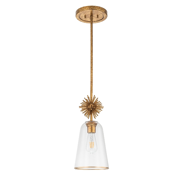 Staring 1 lt Pendant - Distressed Gold der Firma Elstead