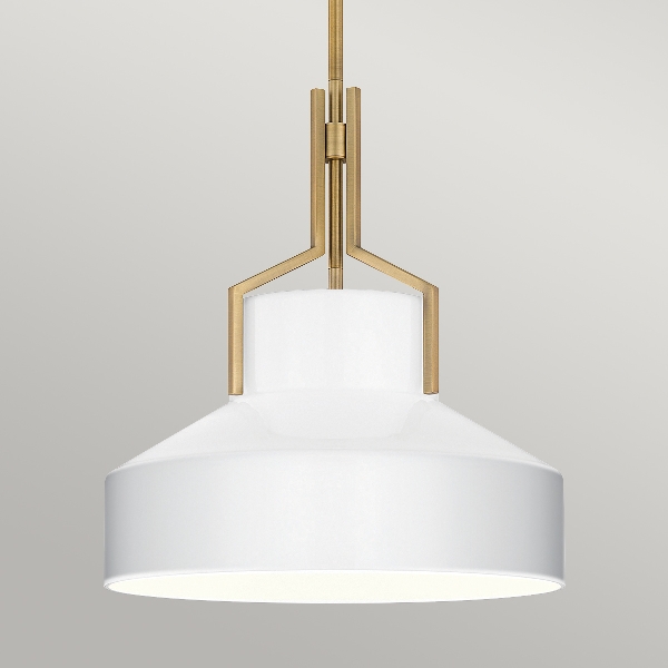 Quoizel Brecken 2 lt Pendelleuchte - Messing gealtert und Opalglas-Schirm der Firma Elstead