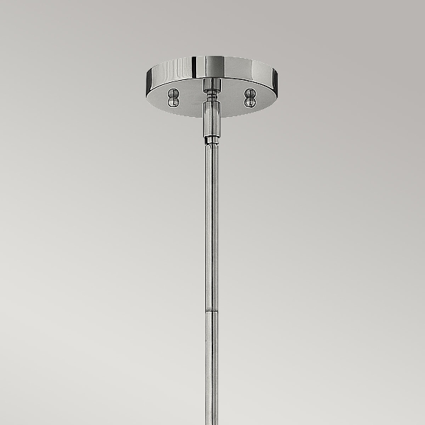 Congress 1 leichte Pendelleuchte aus klarem, abgestuftem Glas - Chrom der Firma Elstead