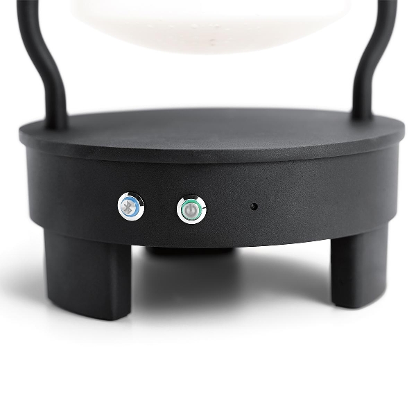 Lyndon Tragbare Bluetooth-Lautsprecher-Laterne - EU-Stecker - Schwarz strukturiert der Firma Elstead