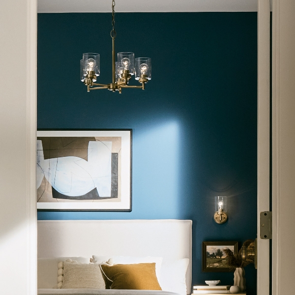 Kichler Winslow 5 lt Kronleuchter - Naturmessing der Firma Elstead