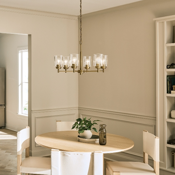 Kichler Winslow 6 lt Kronleuchter - Naturmessing der Firma Elstead