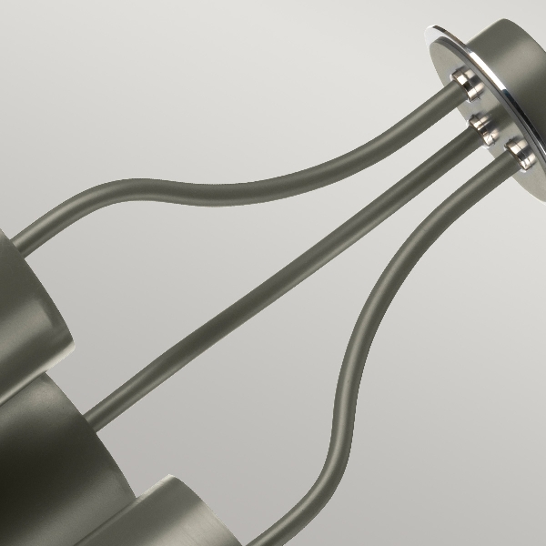 Quinto 3 Licht Kronleuchter - Dunkelgrau Poliertes Nickel der Firma Elstead