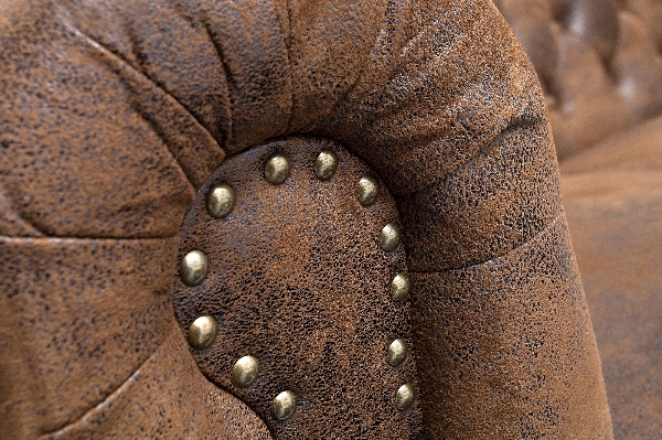 Sofa CHESTERFIELD 2-Sitzer Antik-Look braun der Firma Casa Élite