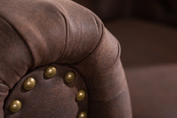 Sessel CHESTERFIELD Mikrofaser Vintage braun der Firma Casa Élite