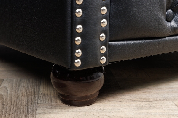 Sessel CHESTERFIELD Kunstleder Antiklook schwarz der Firma Casa Élite