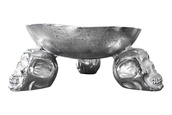 Obstschale SKULL 35cm Aluminium silber der Firma Casa Élite
