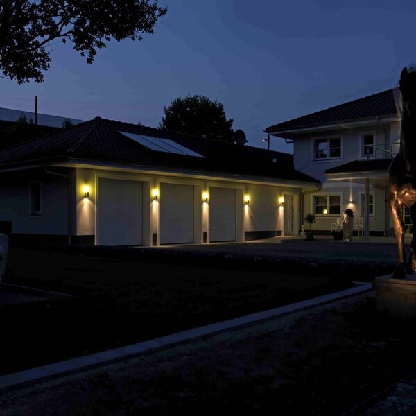 Wandleuchte Typ Nr. 0323 - mit zus. Unterlicht - Edelstahl, für 1 x Lampe max. 20 W, E27 mit zus. Unterlicht für 1 x PAR 16 GU10 der Firma Albert Leuchten