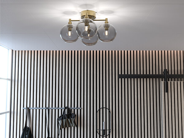 Gloria ceiling D460 brass/smoked glass E14 der Firma Belid Leuchten